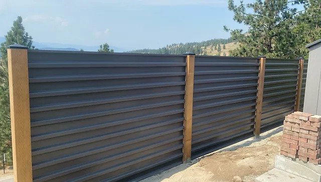 Corrugated Metal Panels fence